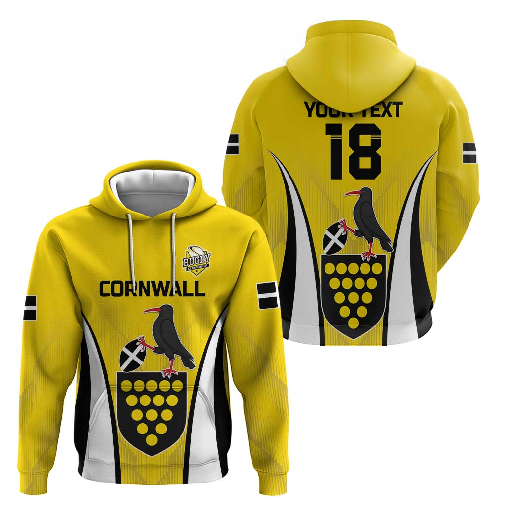 Custom Cornwall Rugby Hoodie Cornish Chough Go Champion - Wonder Print Shop