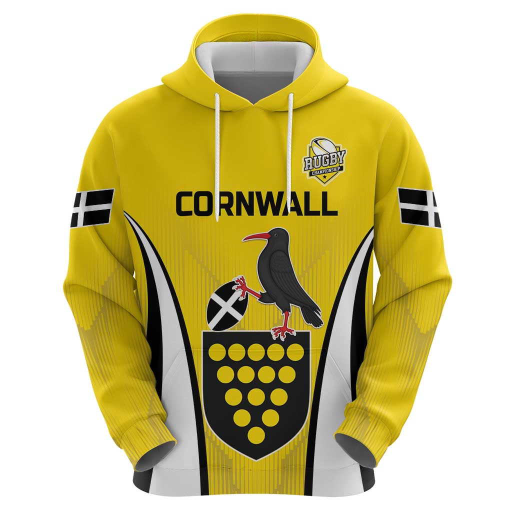 Custom Cornwall Rugby Hoodie Cornish Chough Go Champion - Wonder Print Shop