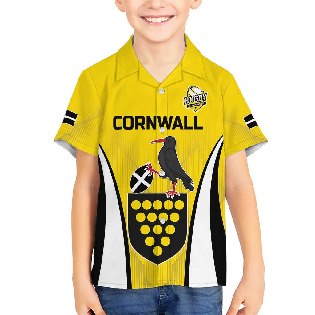 Custom Cornwall Rugby Kid Hawaiian Shirt Cornish Chough Go Champion - Wonder Print Shop
