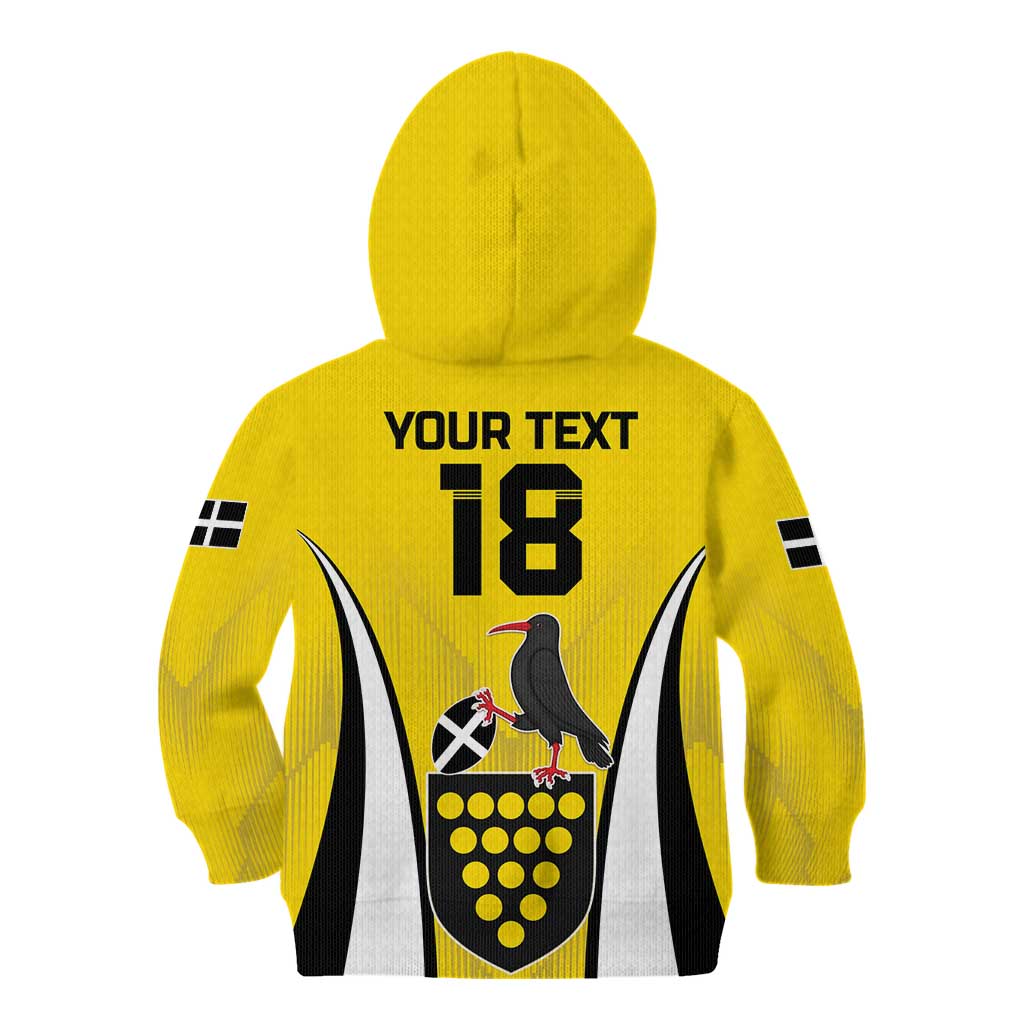 Custom Cornwall Rugby Kid Hoodie Cornish Chough Go Champion - Wonder Print Shop