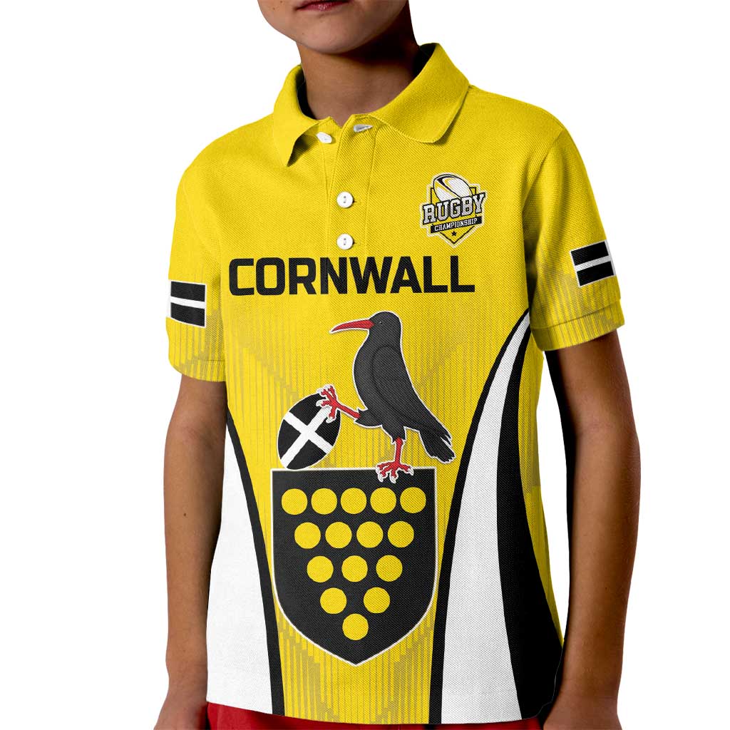Custom Cornwall Rugby Kid Polo Shirt Cornish Chough Go Champion - Wonder Print Shop