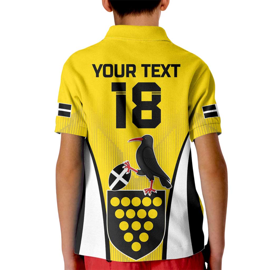 Custom Cornwall Rugby Kid Polo Shirt Cornish Chough Go Champion - Wonder Print Shop