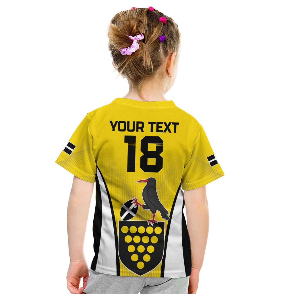 Custom Cornwall Rugby Kid T Shirt Cornish Chough Go Champion - Wonder Print Shop
