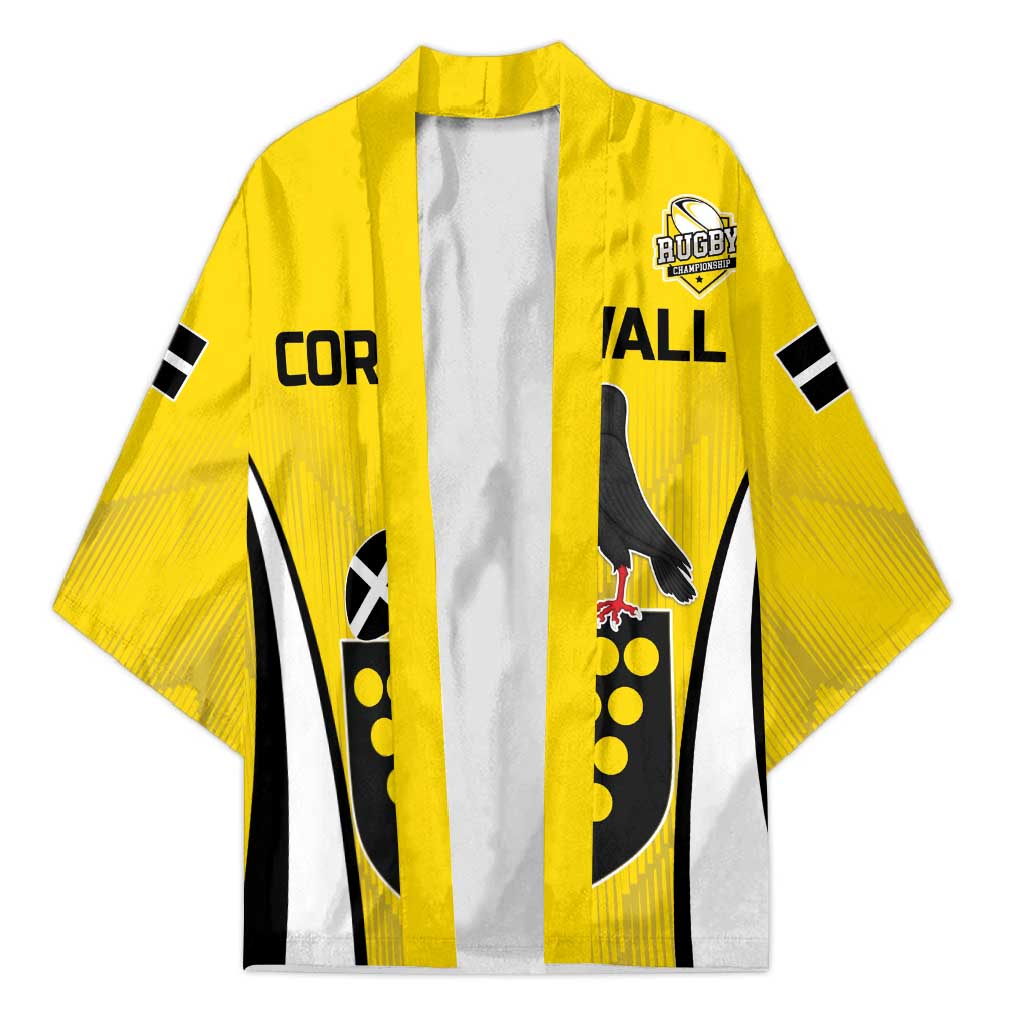 Custom Cornwall Rugby Kimono Cornish Chough Go Champion - Wonder Print Shop