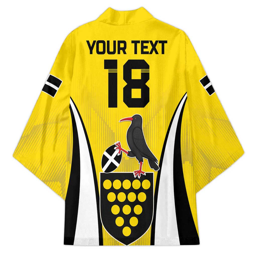 Custom Cornwall Rugby Kimono Cornish Chough Go Champion - Wonder Print Shop