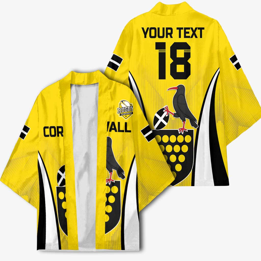 Custom Cornwall Rugby Kimono Cornish Chough Go Champion - Wonder Print Shop