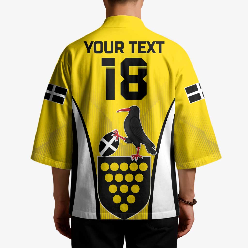 Custom Cornwall Rugby Kimono Cornish Chough Go Champion - Wonder Print Shop
