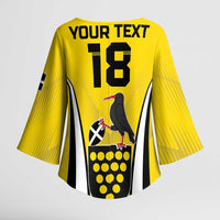 Custom Cornwall Rugby Kimono Sleeve Blouse Cornish Chough Go Champion - Wonder Print Shop