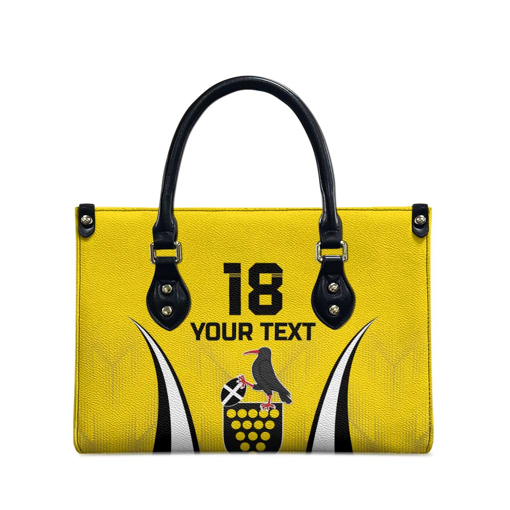 Custom Cornwall Rugby Leather Bag Cornish Chough Go Champion - Wonder Print Shop