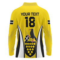 Custom Cornwall Rugby Long Sleeve Polo Shirt Cornish Chough Go Champion - Wonder Print Shop