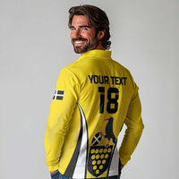 Custom Cornwall Rugby Long Sleeve Polo Shirt Cornish Chough Go Champion - Wonder Print Shop