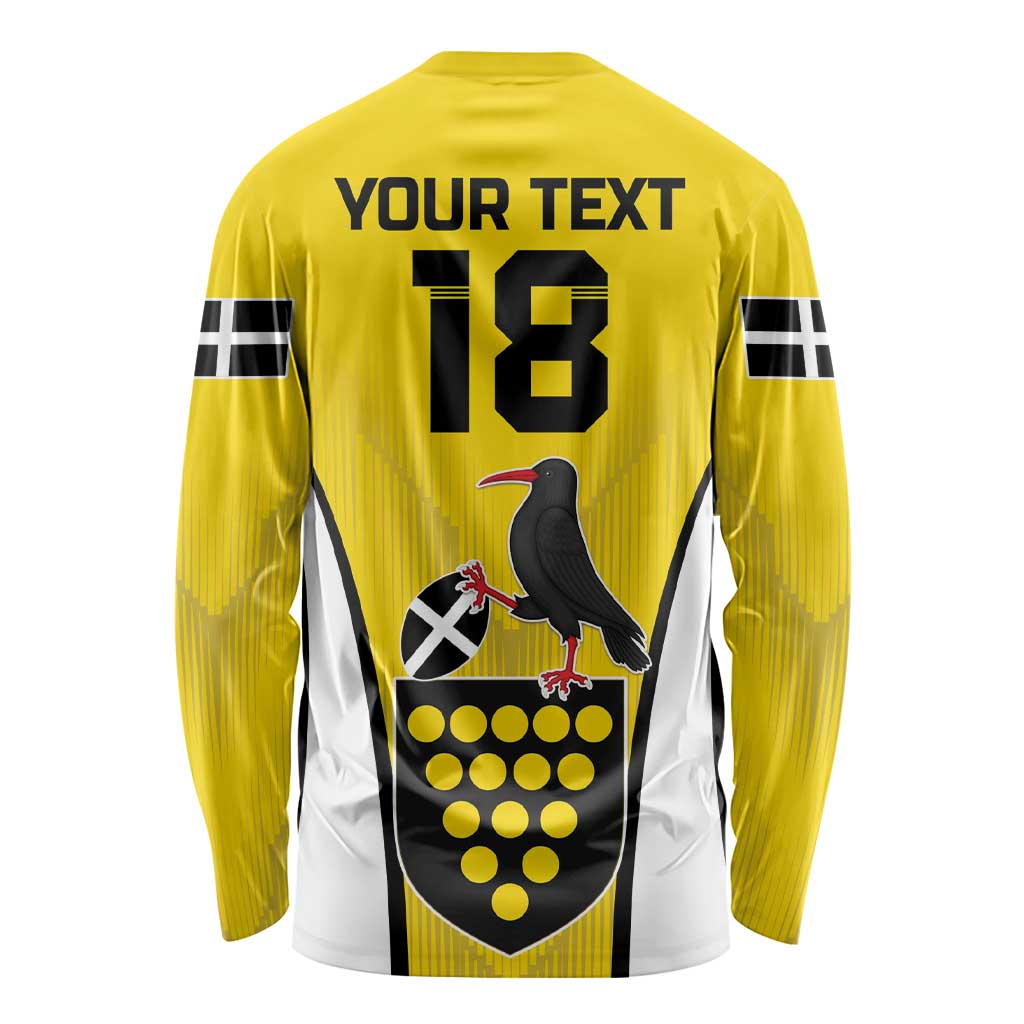Custom Cornwall Rugby Long Sleeve Shirt Cornish Chough Go Champion - Wonder Print Shop