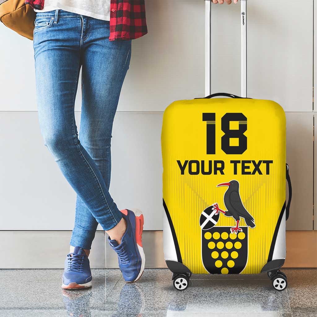 Custom Cornwall Rugby Luggage Cover Cornish Chough Go Champion - Wonder Print Shop