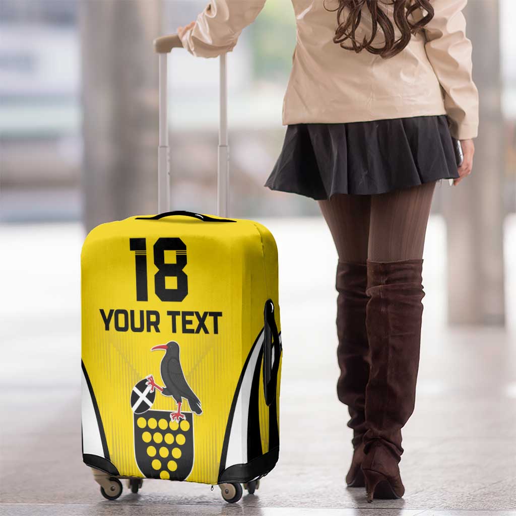 Custom Cornwall Rugby Luggage Cover Cornish Chough Go Champion - Wonder Print Shop