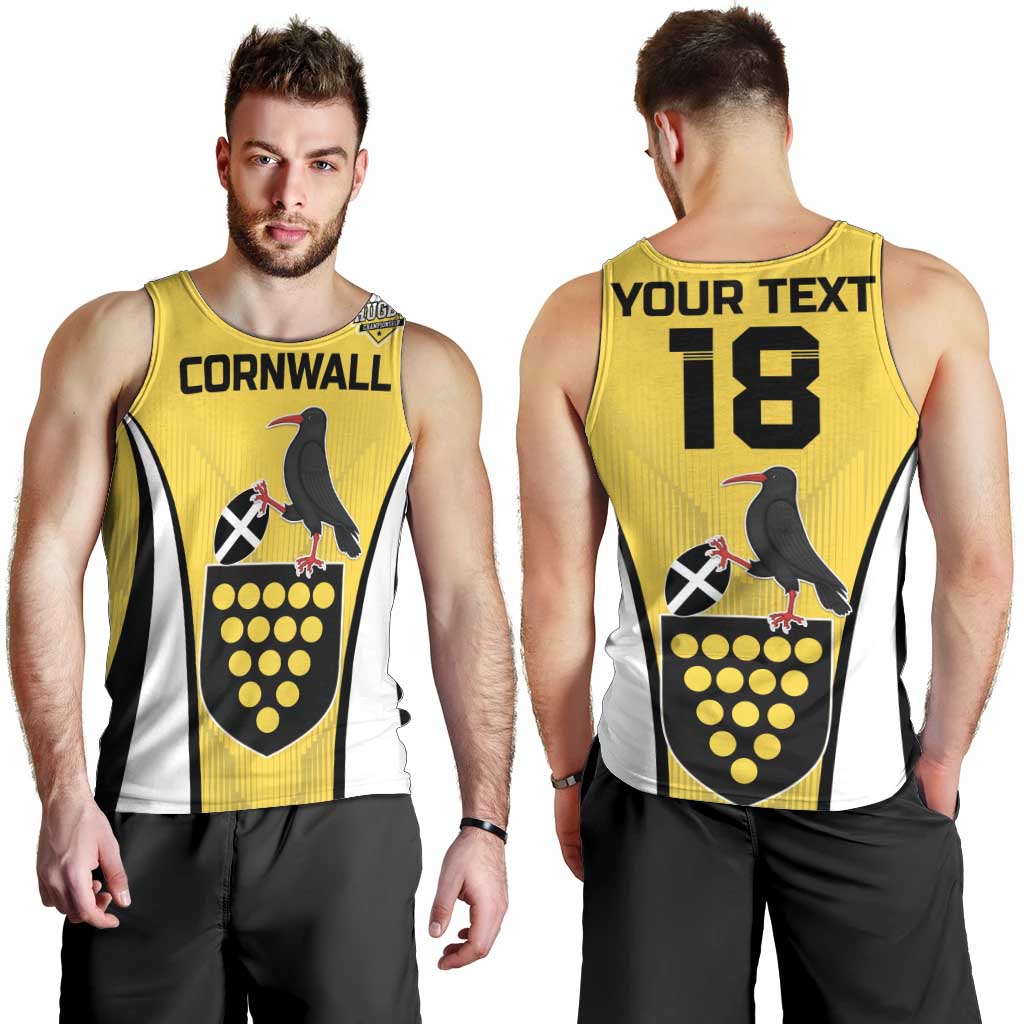 Custom Cornwall Rugby Men Tank Top Cornish Chough Go Champion - Wonder Print Shop