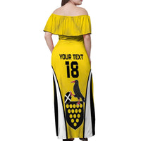 Custom Cornwall Rugby Off Shoulder Maxi Dress Cornish Chough Go Champion - Wonder Print Shop