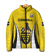 Custom Cornwall Rugby Padded Jacket Cornish Chough Go Champion - Wonder Print Shop