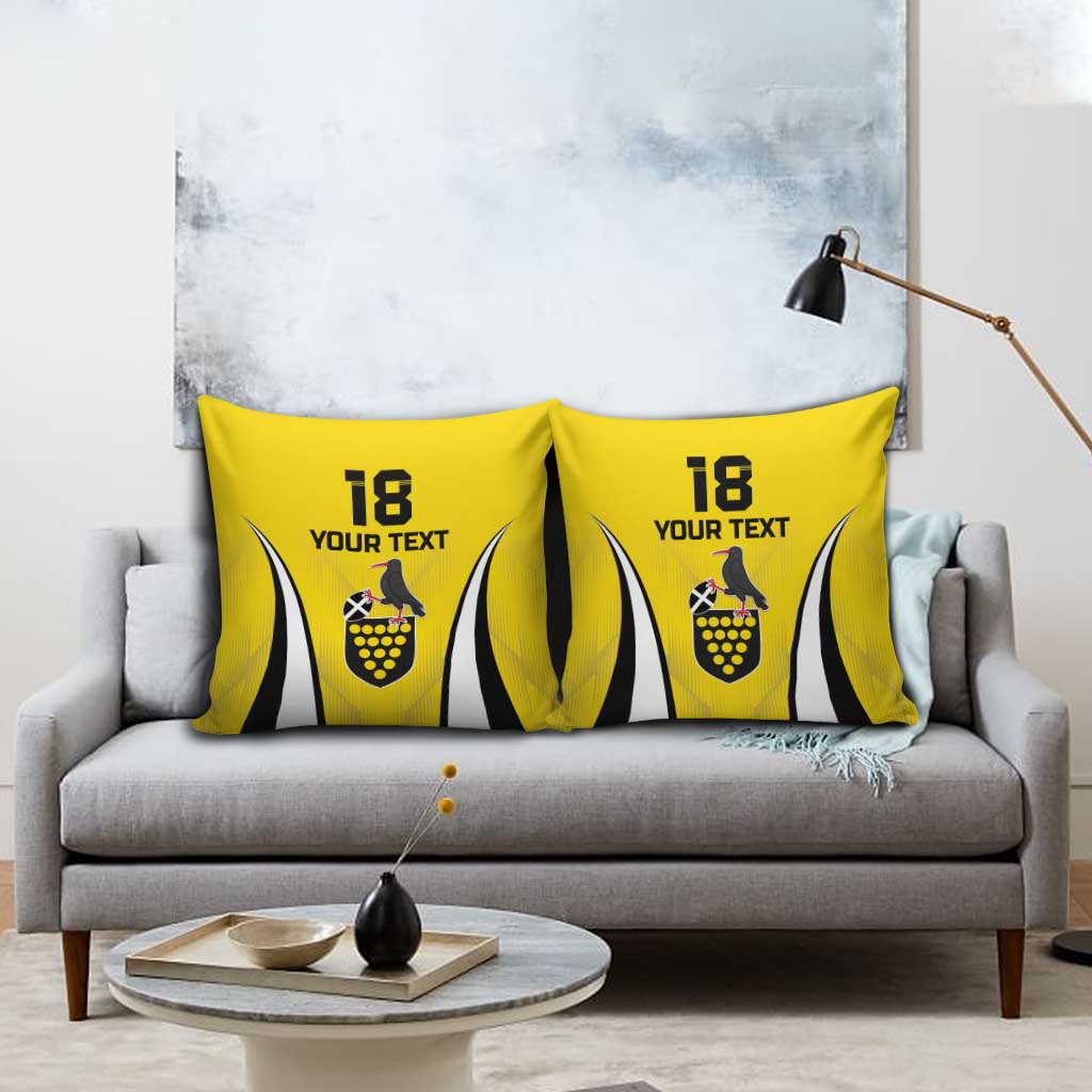 Custom Cornwall Rugby Pillow Cover Cornish Chough Go Champion - Wonder Print Shop