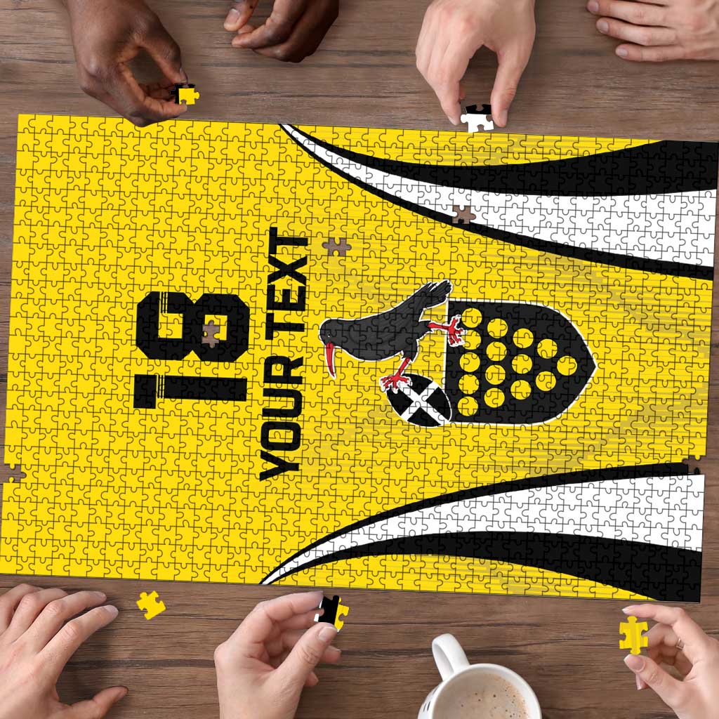 Custom Cornwall Rugby Puzzle Cornish Chough Go Champion - Wonder Print Shop