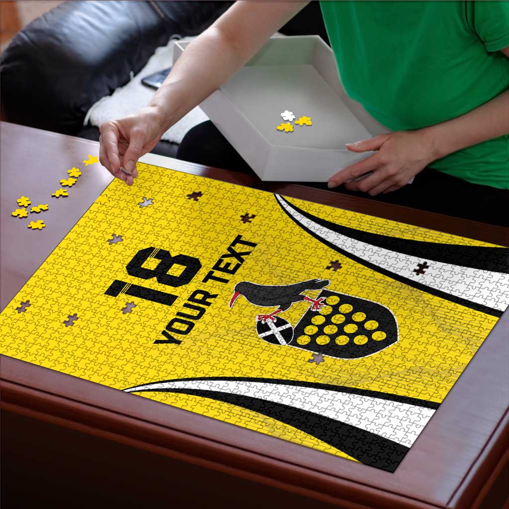 Custom Cornwall Rugby Puzzle Cornish Chough Go Champion - Wonder Print Shop