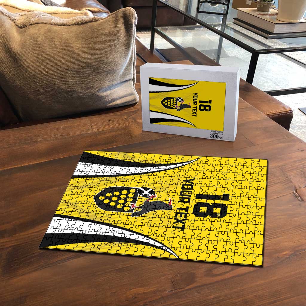 Custom Cornwall Rugby Puzzle Cornish Chough Go Champion - Wonder Print Shop