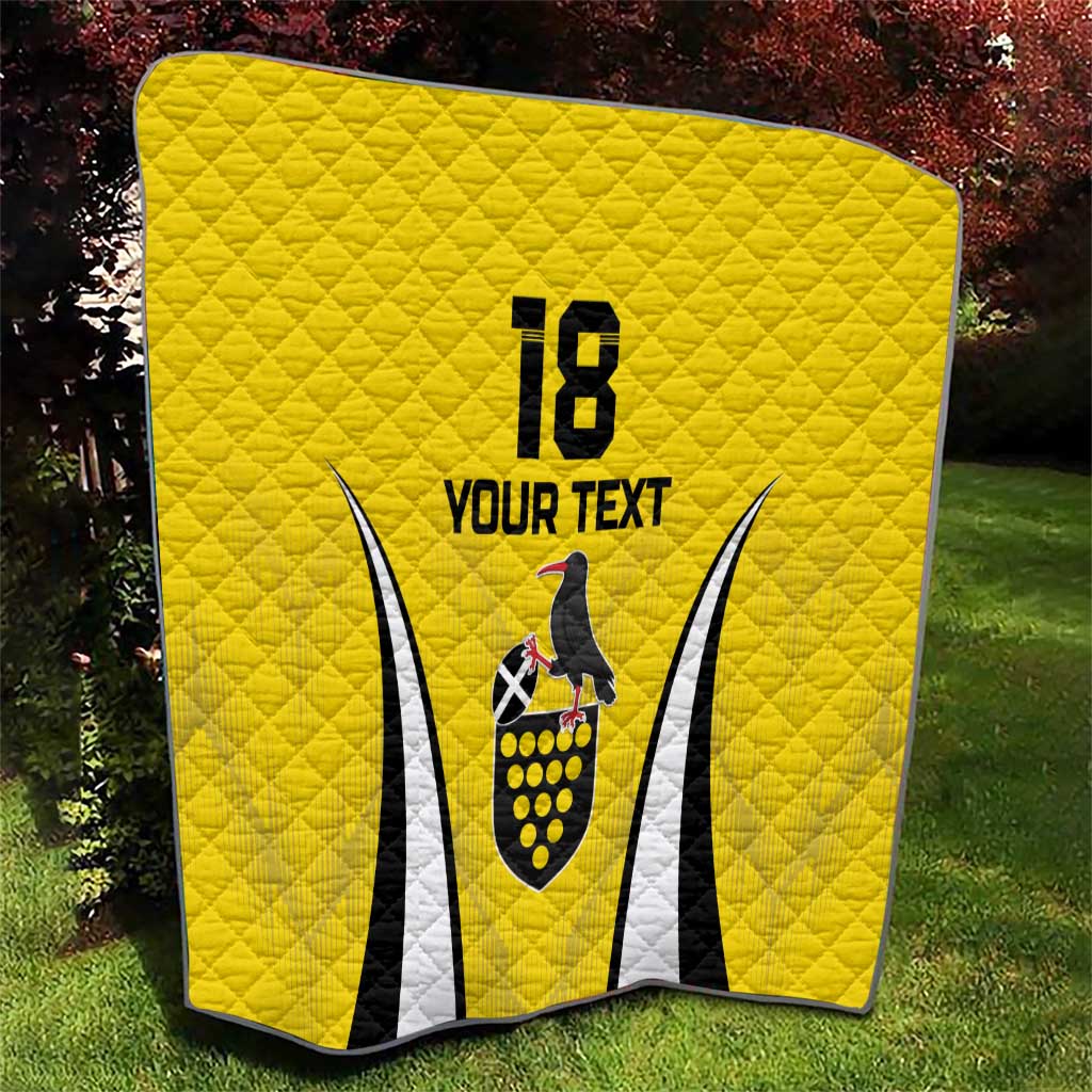 Custom Cornwall Rugby Quilt Cornish Chough Go Champion - Wonder Print Shop