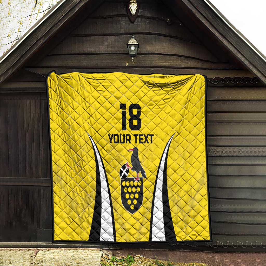 Custom Cornwall Rugby Quilt Cornish Chough Go Champion - Wonder Print Shop