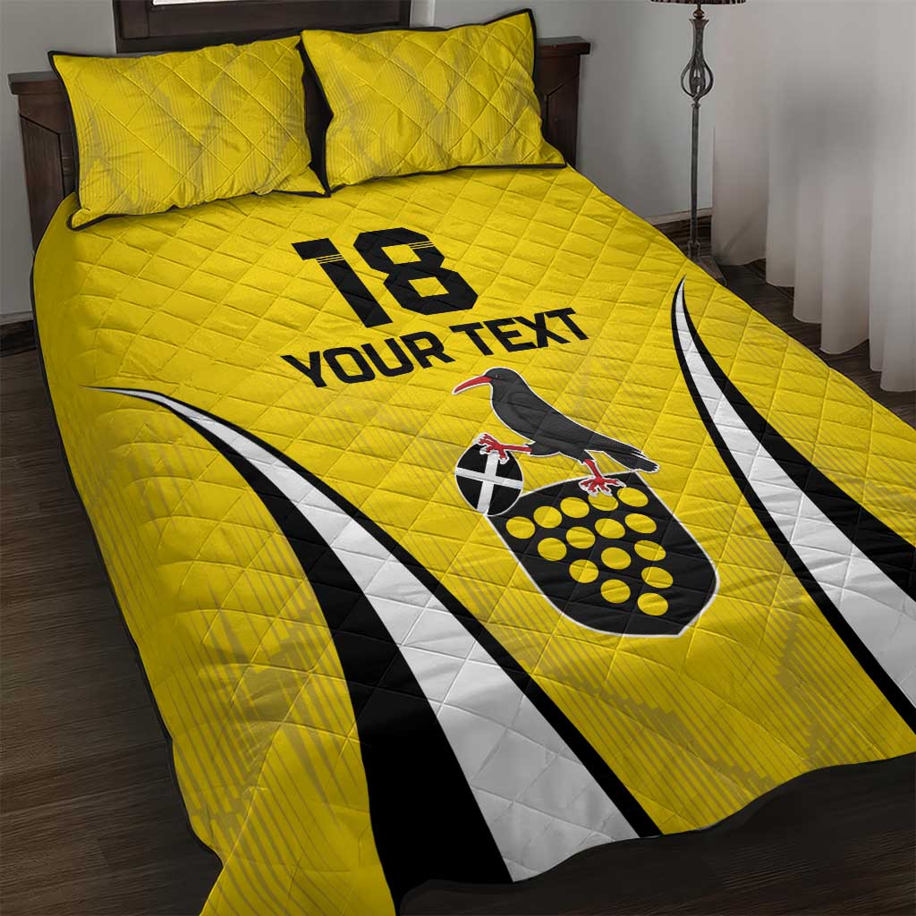 Custom Cornwall Rugby Quilt Bed Set Cornish Chough Go Champion - Wonder Print Shop