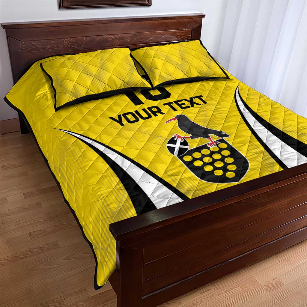 Custom Cornwall Rugby Quilt Bed Set Cornish Chough Go Champion - Wonder Print Shop