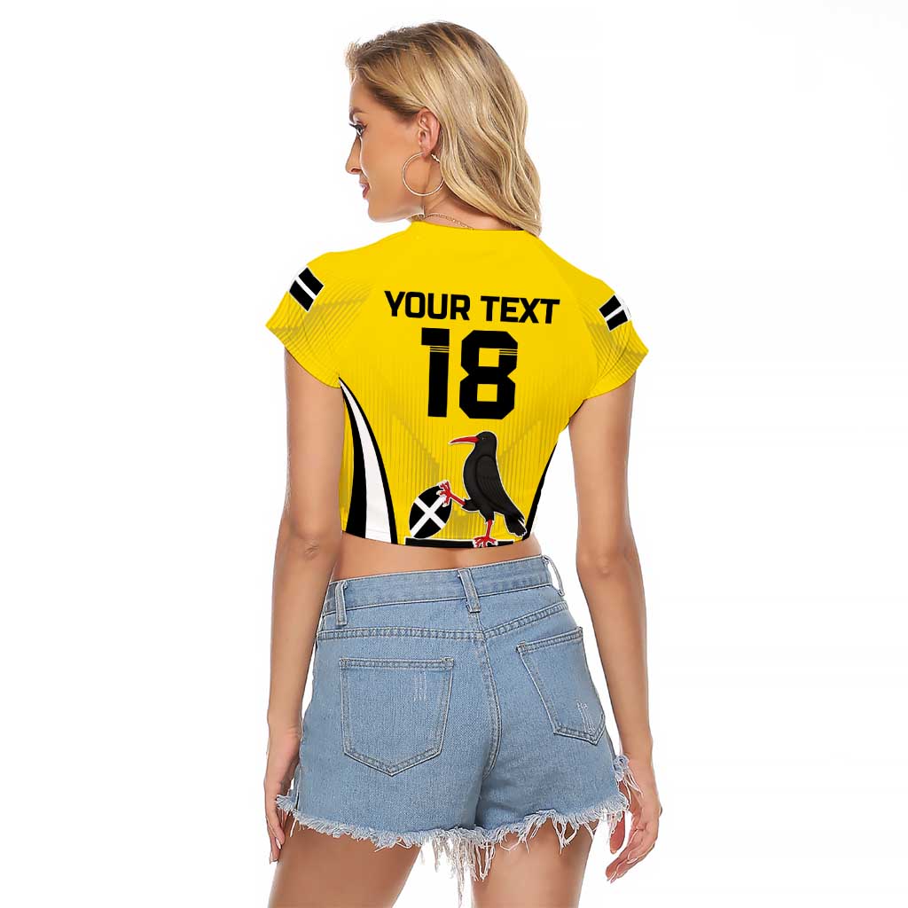 Custom Cornwall Rugby Raglan Cropped T Shirt Cornish Chough Go Champion - Wonder Print Shop