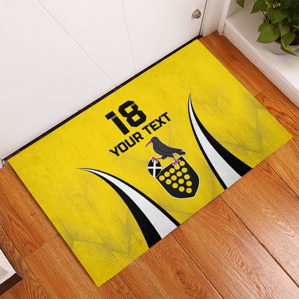 Custom Cornwall Rugby Rubber Doormat Cornish Chough Go Champion - Wonder Print Shop