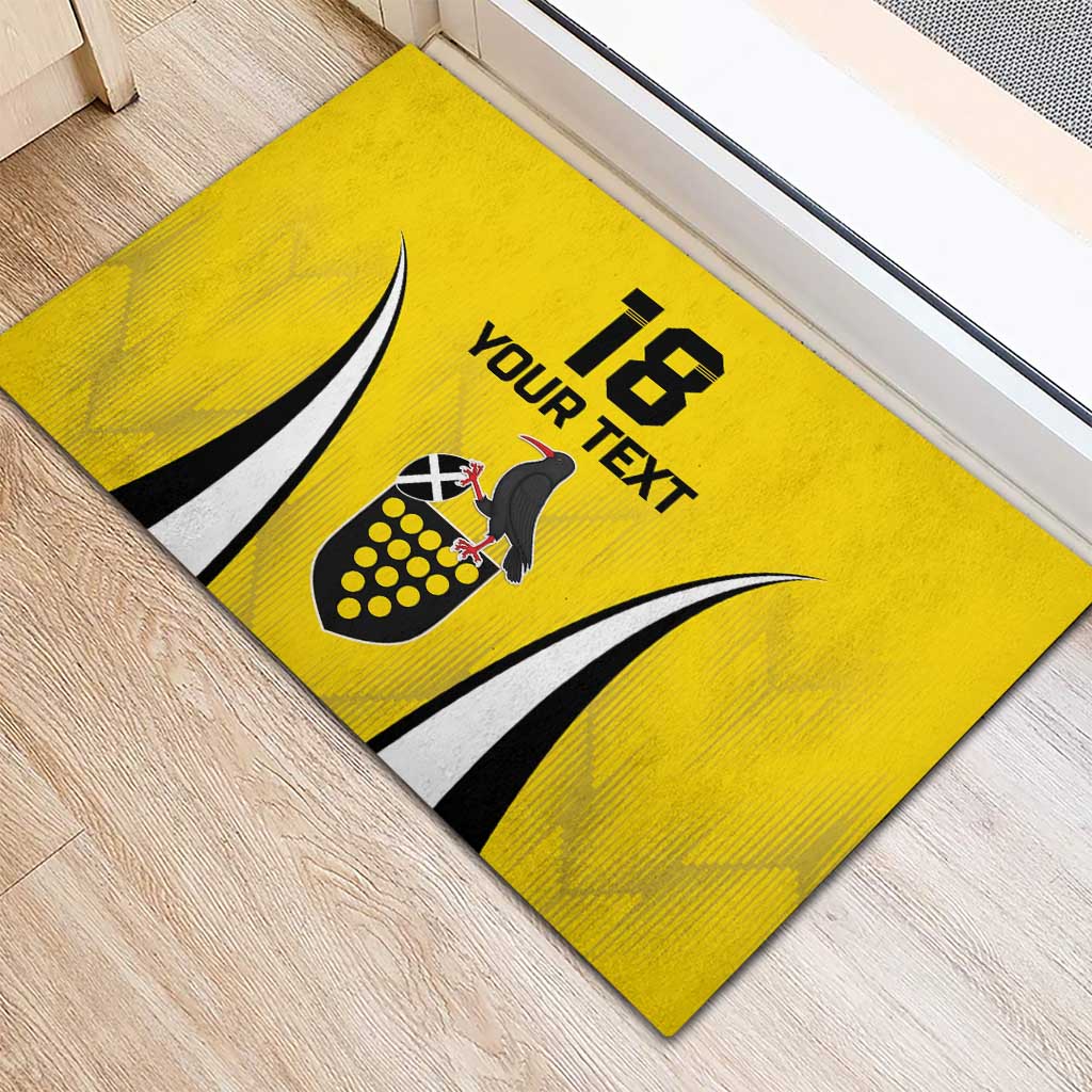 Custom Cornwall Rugby Rubber Doormat Cornish Chough Go Champion - Wonder Print Shop