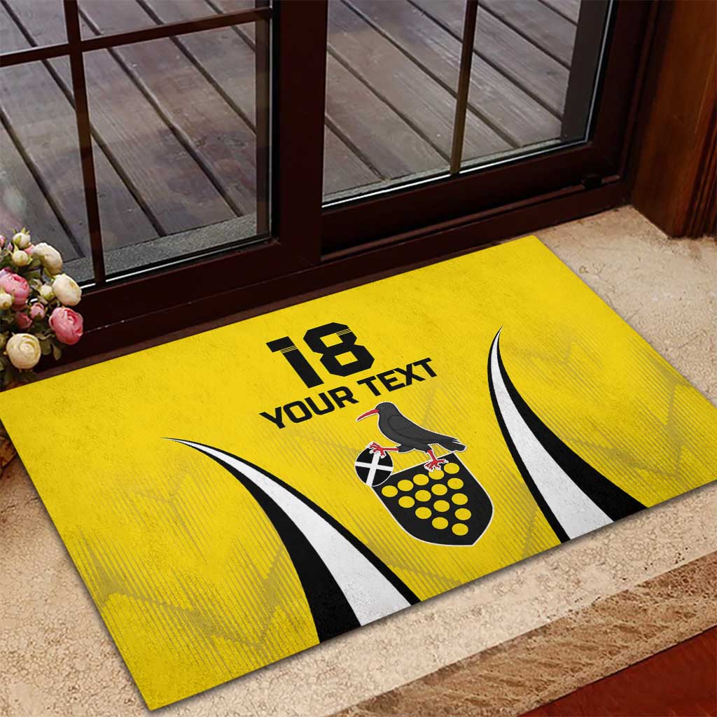 Custom Cornwall Rugby Rubber Doormat Cornish Chough Go Champion - Wonder Print Shop
