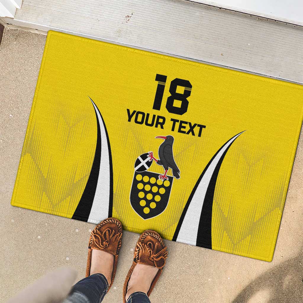 Custom Cornwall Rugby Rubber Doormat Cornish Chough Go Champion - Wonder Print Shop