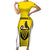 Custom Cornwall Rugby Short Sleeve Bodycon Dress Cornish Chough Go Champion - Wonder Print Shop