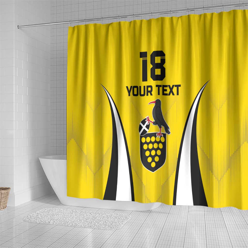 Custom Cornwall Rugby Shower Curtain Cornish Chough Go Champion - Wonder Print Shop