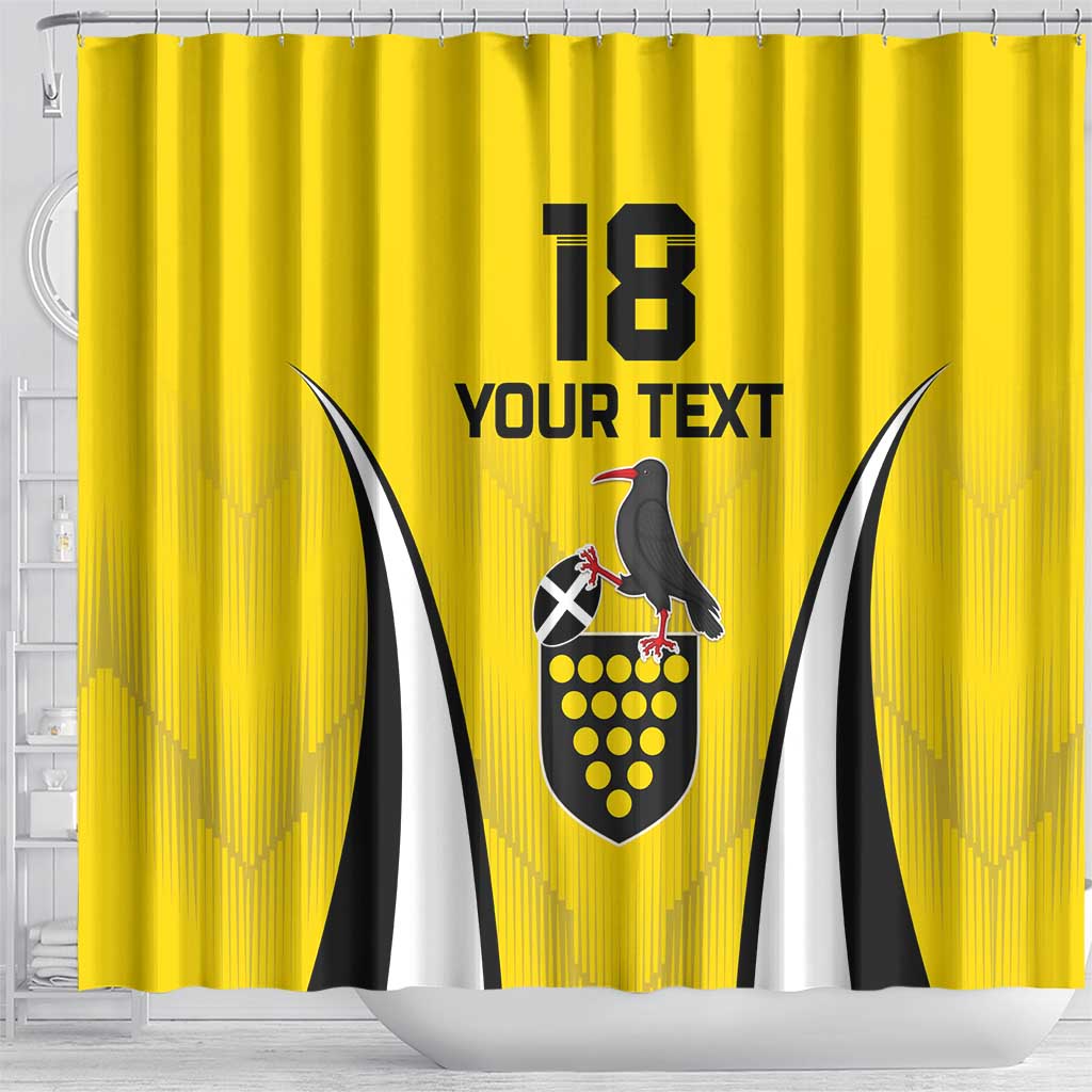 Custom Cornwall Rugby Shower Curtain Cornish Chough Go Champion - Wonder Print Shop
