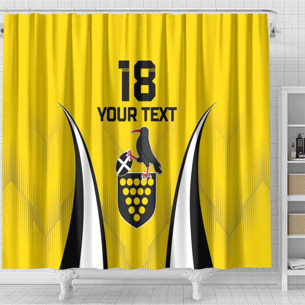Custom Cornwall Rugby Shower Curtain Cornish Chough Go Champion - Wonder Print Shop