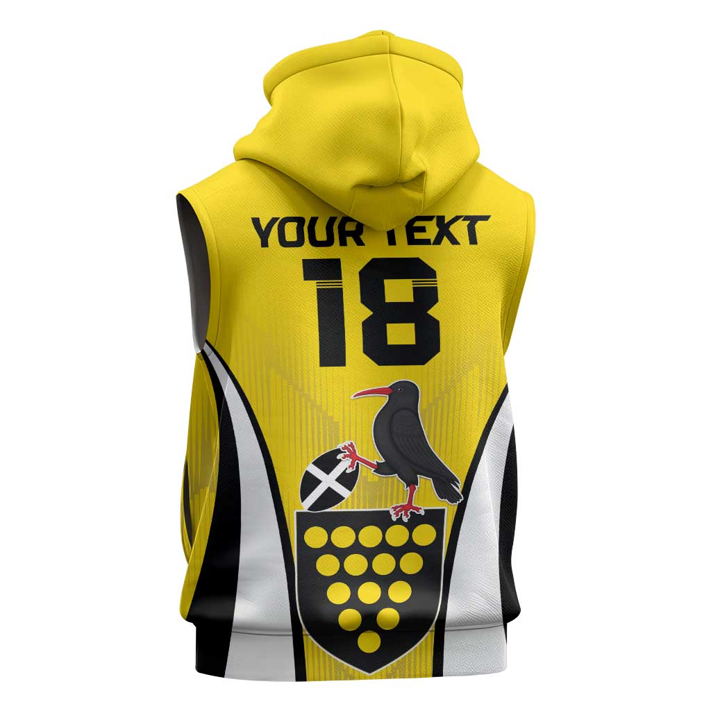 Custom Cornwall Rugby Sleeveless Hoodie Cornish Chough Go Champion - Wonder Print Shop