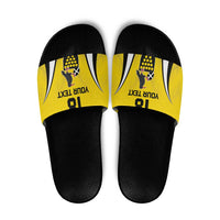 Custom Cornwall Rugby Slide Sandals Cornish Chough Go Champion - Wonder Print Shop