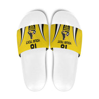 Custom Cornwall Rugby Slide Sandals Cornish Chough Go Champion - Wonder Print Shop