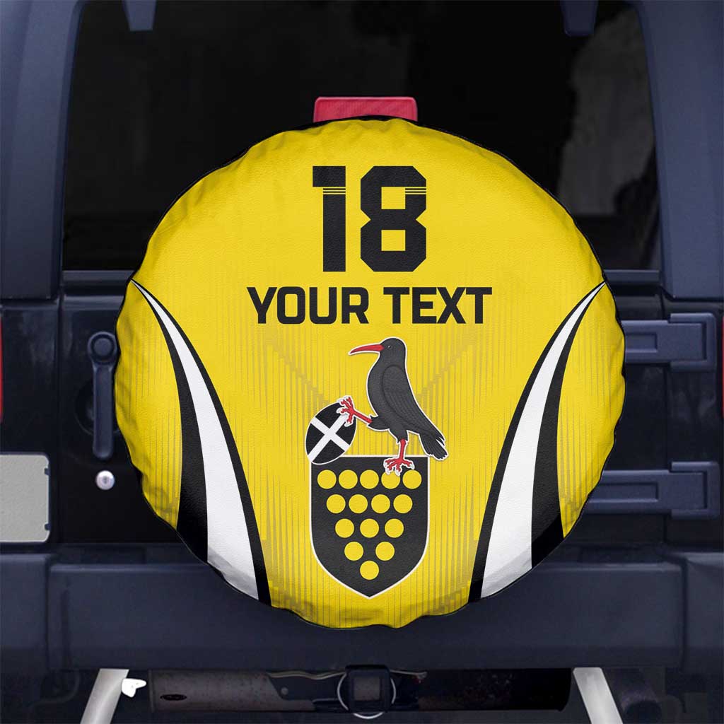 Custom Cornwall Rugby Spare Tire Cover Cornish Chough Go Champion - Wonder Print Shop