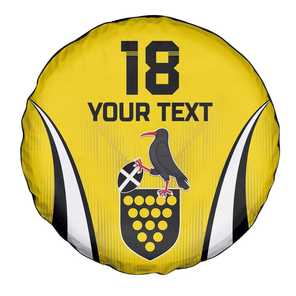 Custom Cornwall Rugby Spare Tire Cover Cornish Chough Go Champion - Wonder Print Shop