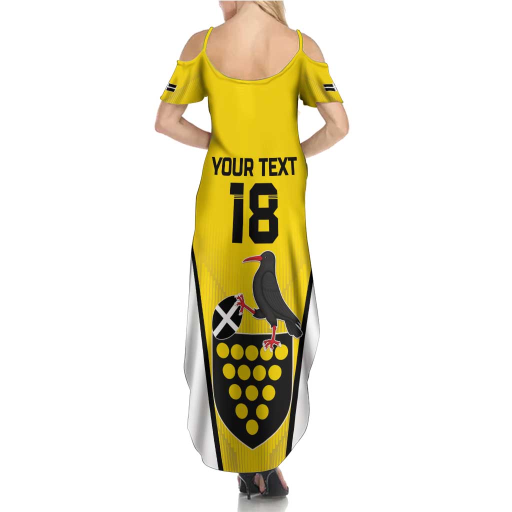 Custom Cornwall Rugby Summer Maxi Dress Cornish Chough Go Champion - Wonder Print Shop