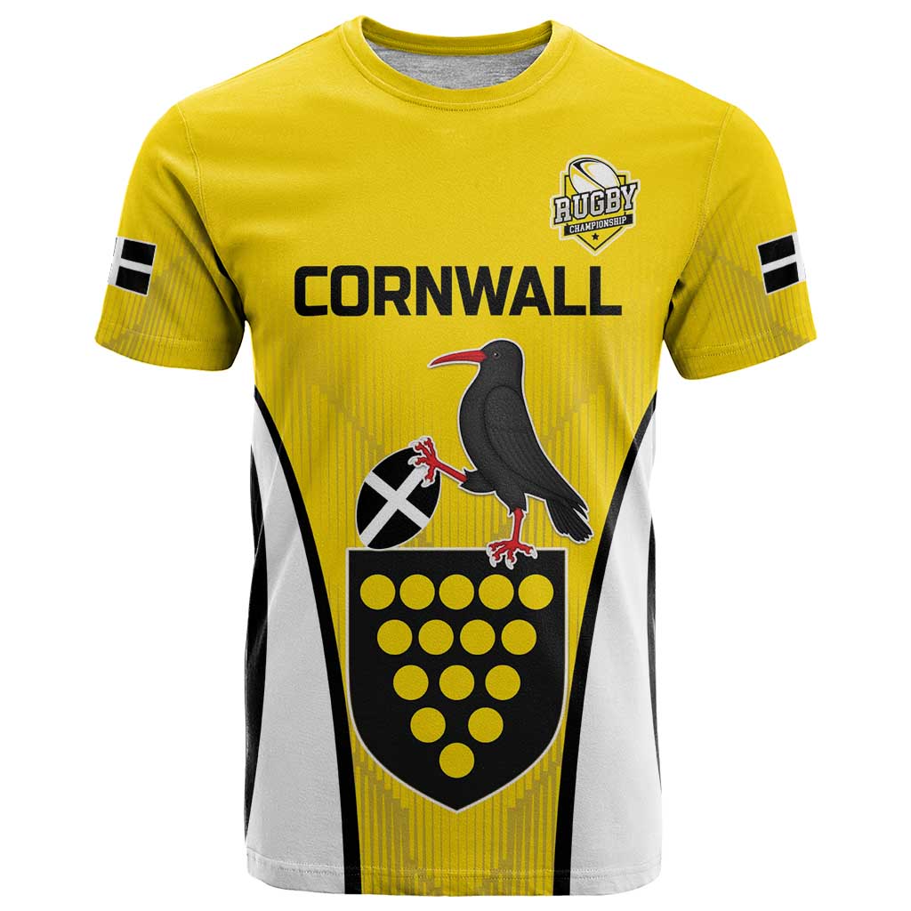 Custom Cornwall Rugby T Shirt Cornish Chough Go Champion - Wonder Print Shop