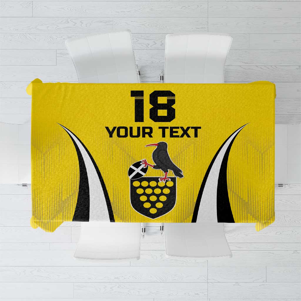Custom Cornwall Rugby Tablecloth Cornish Chough Go Champion - Wonder Print Shop