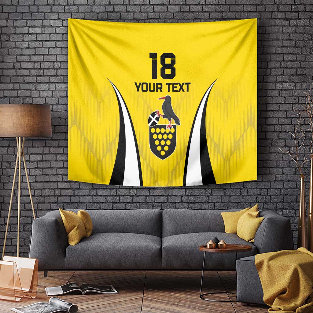 Custom Cornwall Rugby Tapestry Cornish Chough Go Champion - Wonder Print Shop