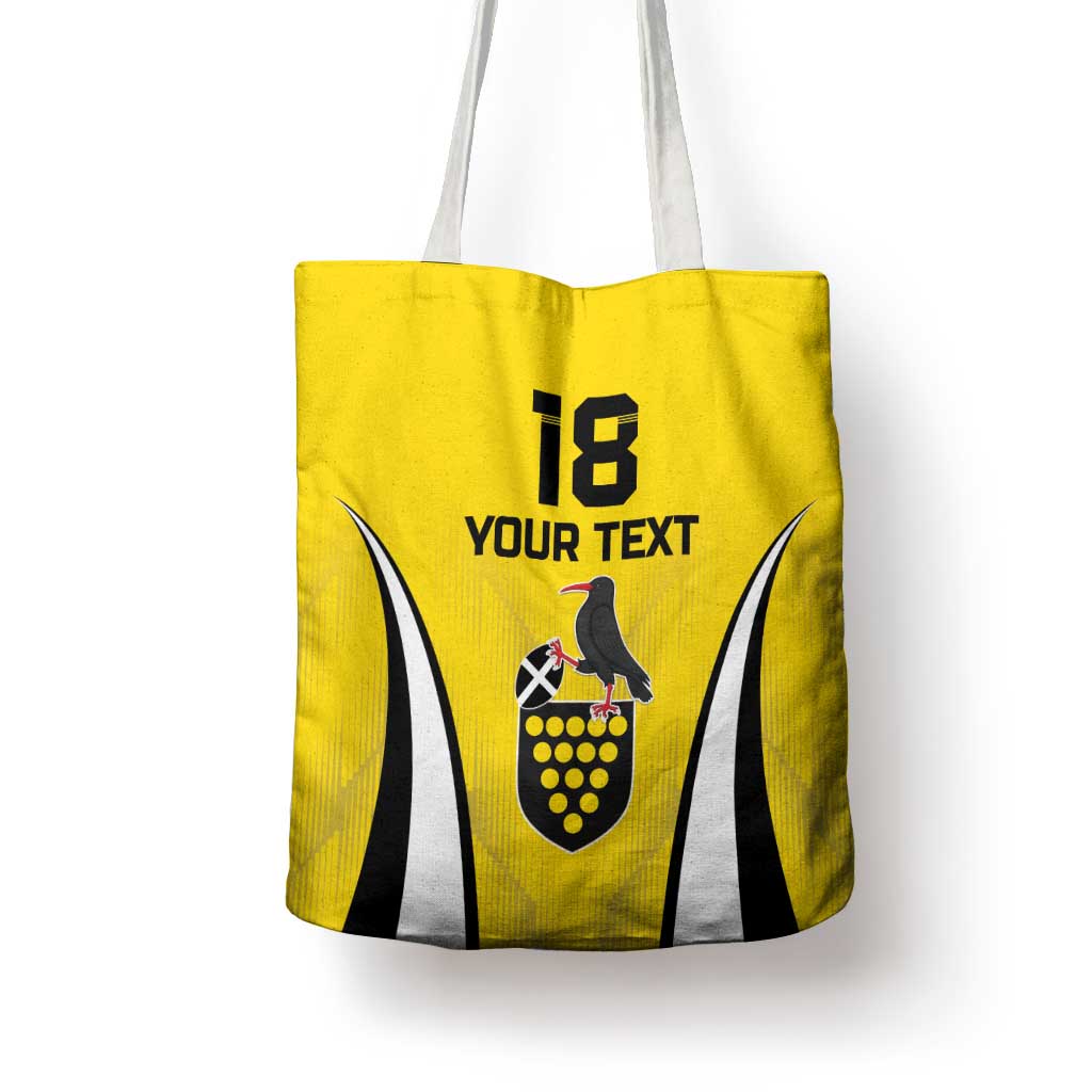 Custom Cornwall Rugby Tote Bag Cornish Chough Go Champion - Wonder Print Shop