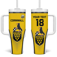 Custom Cornwall Rugby Tumbler With Handle Cornish Chough Go Champion - Wonder Print Shop