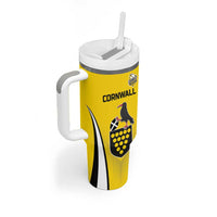 Custom Cornwall Rugby Tumbler With Handle Cornish Chough Go Champion - Wonder Print Shop